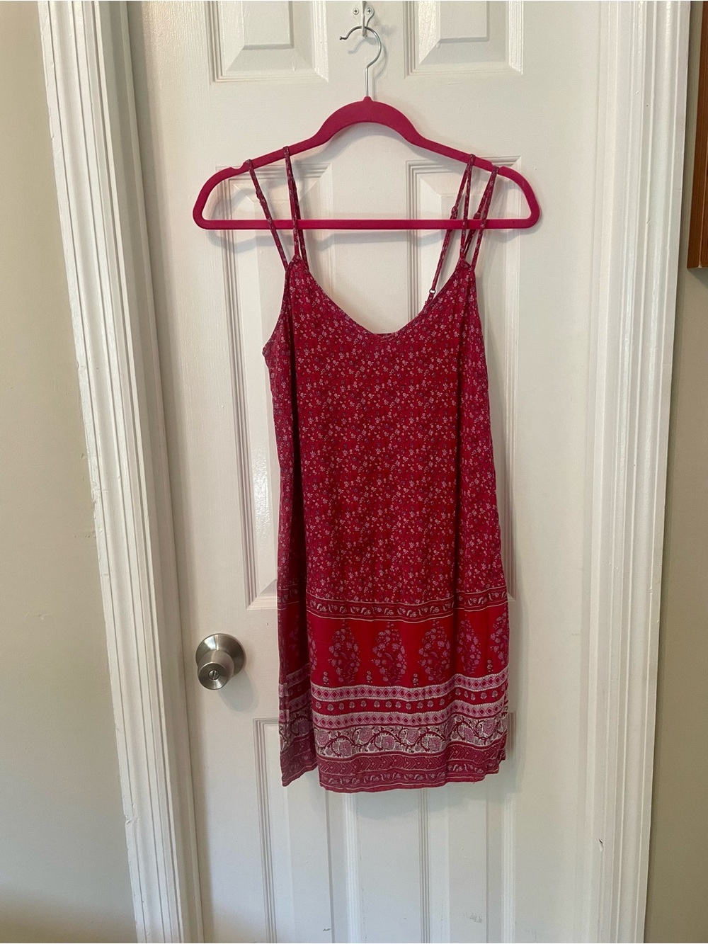American Eagle Outfitters Red Floral Slip Dress